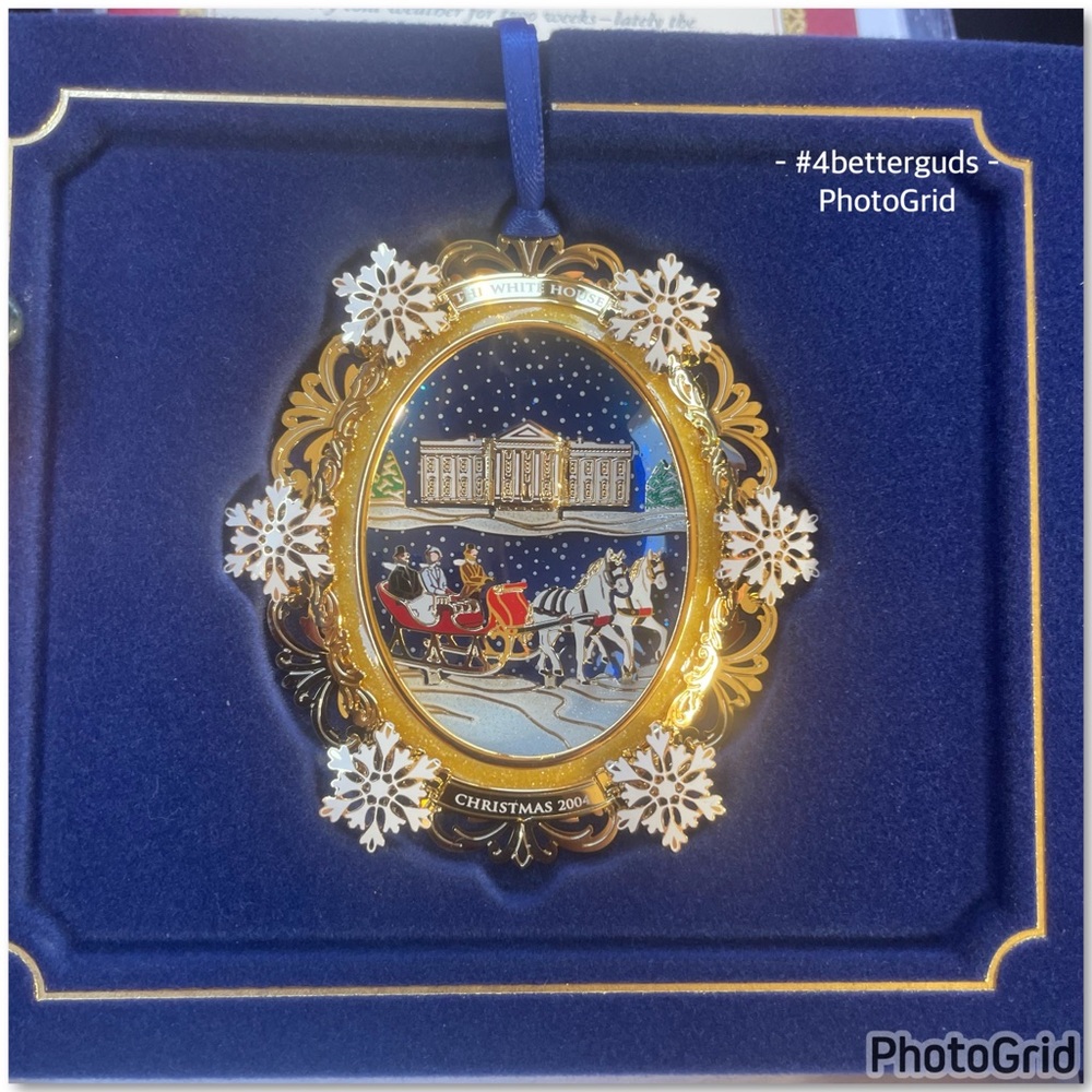 New 2004 White House Rutherford B Hayes Sleigh Historical Ornament Collection - Picture 9 of 12